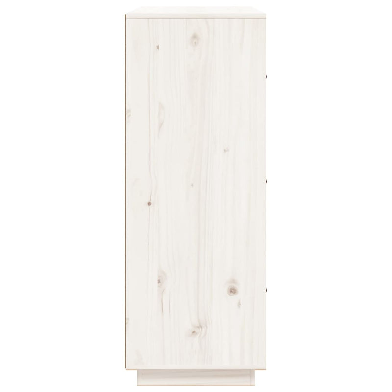 Highboard hvit 67x40x108,5 cm heltre furu