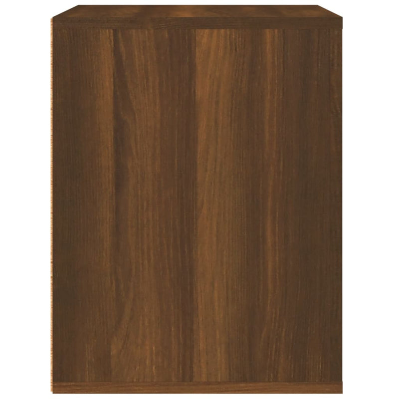 Veggmontert nattbord brun eik 50x36x47 cm