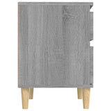 Nattbord 2 stk grå sonoma 40x35x50 cm
