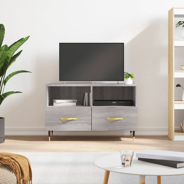 TV-benk grå sonoma 80x36x50 cm konstruert tre