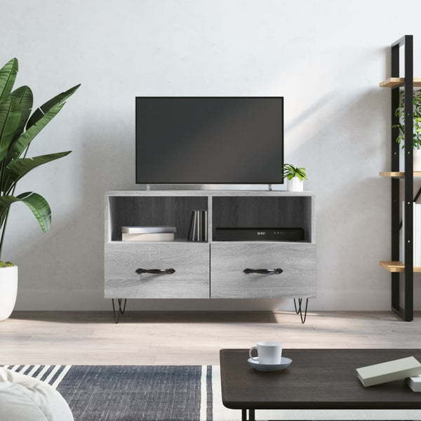 TV-benk grå sonoma 80x36x50 cm konstruert tre