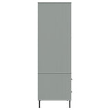 Garderobe med metallben grå 90x55x172,5 cm heltre OSLO