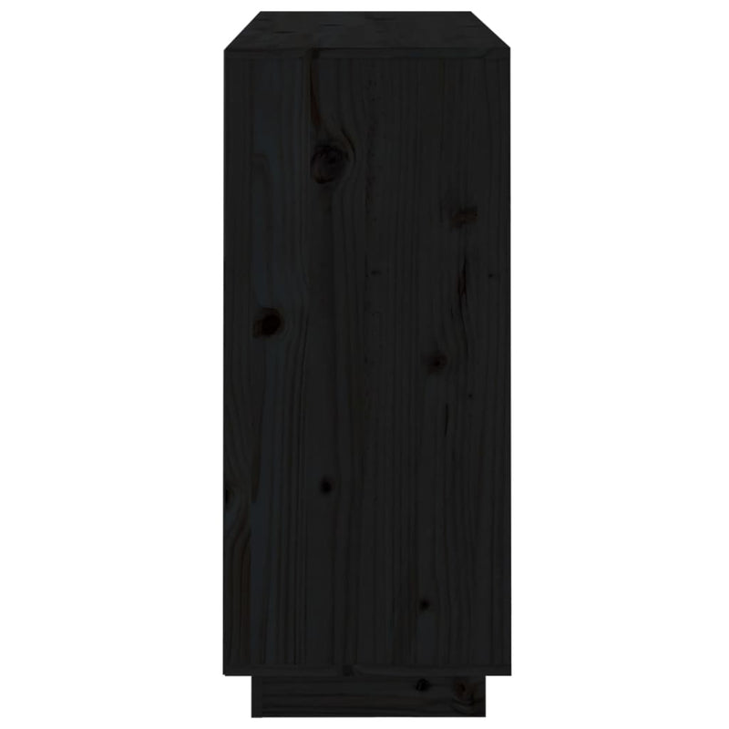 Skjenk svart 104,5x34x80 cm heltre furu