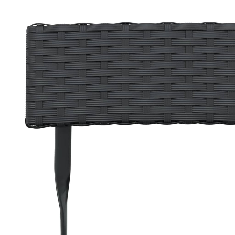 Sammenleggbare bistrostoler 8 stk svart polyrotting og stål