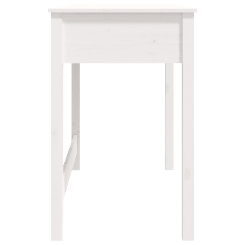 Skrivebord med skuffer hvit 100x50x78 cm heltre furu