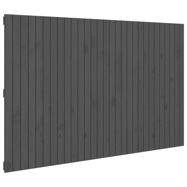 Veggmontert sengegavl grå 185x3x110 cm heltre furu