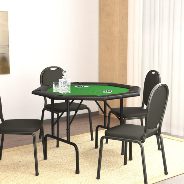 Pokerbord sammenleggbart 8 spillere grønn 108x108x75 cm