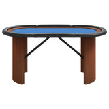Pokerbord sammenleggbart 10 spillere blå 206x106x75 cm