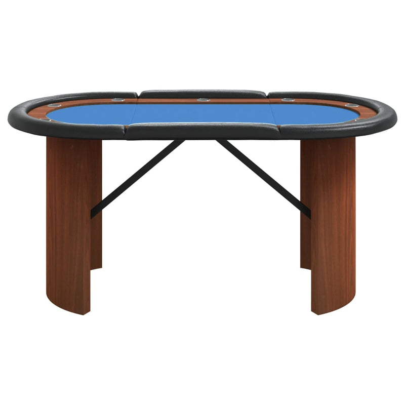Pokerbord sammenleggbart 10 spillere blå 206x106x75 cm