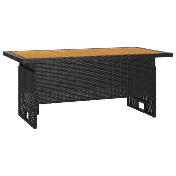 Hagebord svart 100x50x43/63 cm heltre akasie og polyrotting