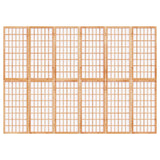 Sammenleggbar romdeler 6 paneler japansk stil 240x170 cm svart