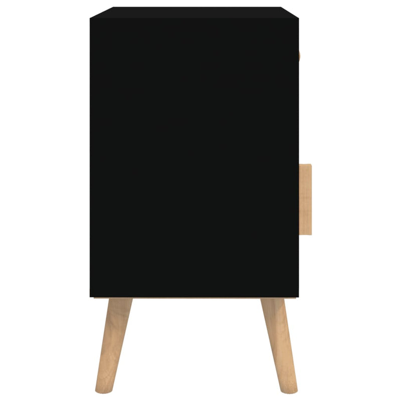 Nattbord 2 stk svart 40x30x55 cm konstruert tre