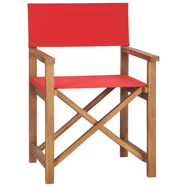 Sammenleggbare regissørstol 2 stk rød heltre teak
