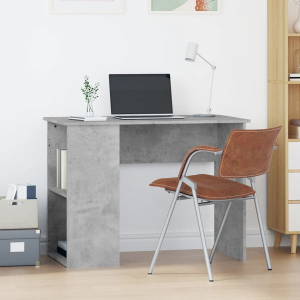 Skrivebord betonggrå 100x55x75 cm konstruert tre