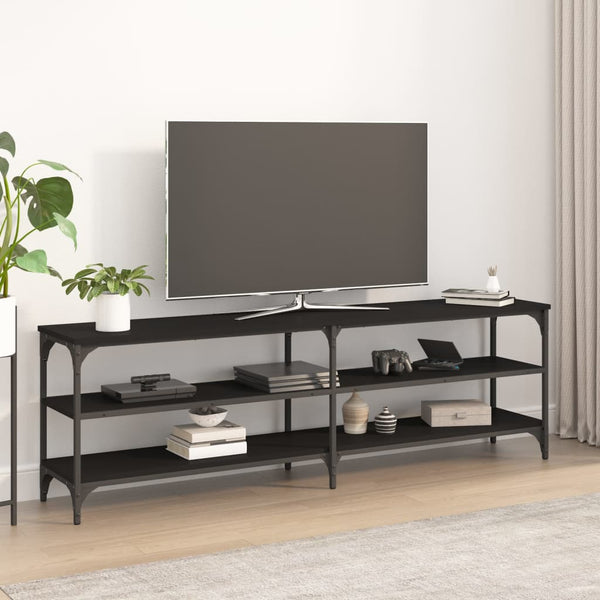 TV-benk svart 160x30x50 cm konstruert tre