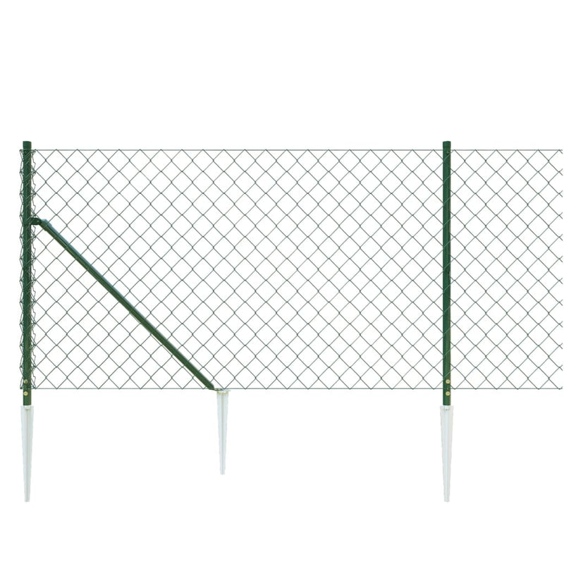 Nettinggjerde med stolpespyd 1x25 m grønn