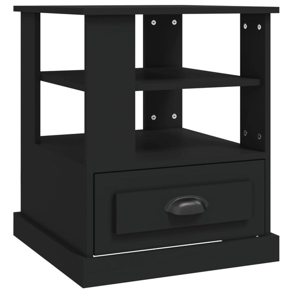 Sidebord svart 50x50x60 cm konstruert tre