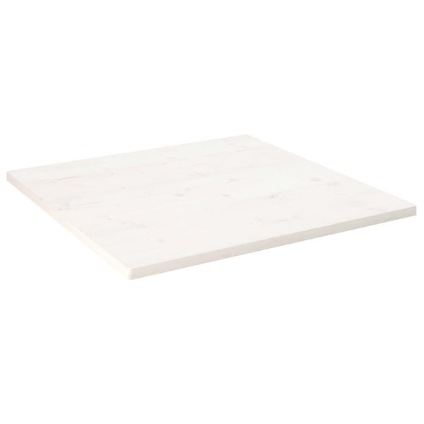 Bordplate hvit 80x80x2,5 cm heltre furu rektangulær
