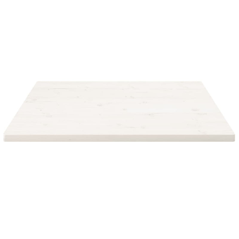 Bordplate hvit 80x80x2,5 cm heltre furu rektangulær