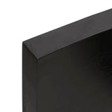 Bordplate mørkegrå 60x40x6cm behandlet heltre eik naturlig kant