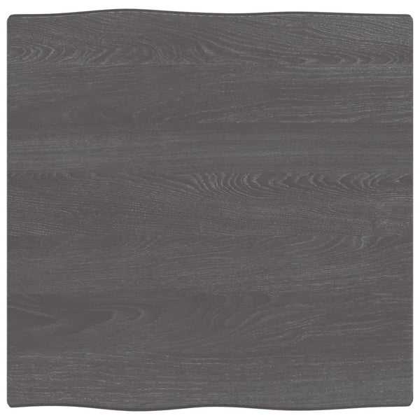Bordplate mørkegrå 60x60x2cm behandlet heltre eik naturlig kant