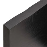 Bordplate mørkegrå 80x40x4cm behandlet heltre eik naturlig kant