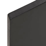 Bordplate mørkegrå 80x50x2cm behandlet heltre eik naturlig kant