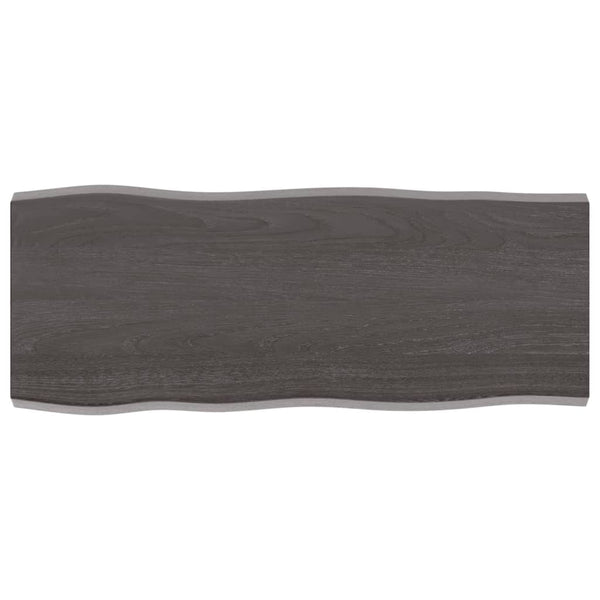 Bordplate mørkegrå 100x40x4 cm behandlet eik naturlig kant