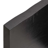 Bordplate mørkegrå 100x40x4 cm behandlet eik naturlig kant