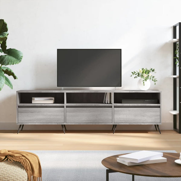 TV-benk grå sonoma 150x30x44,5 cm konstruert tre