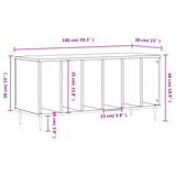 Hifi-benk betonggrå 100x38x48 cm konstruert tre