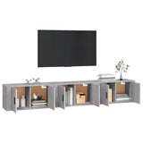 Vegghengte TV-benker 3 stk grå sonoma 80x34,5x40 cm