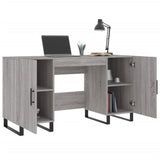 Skrivebord grå sonoma 140x50x75 cm konstruert tre