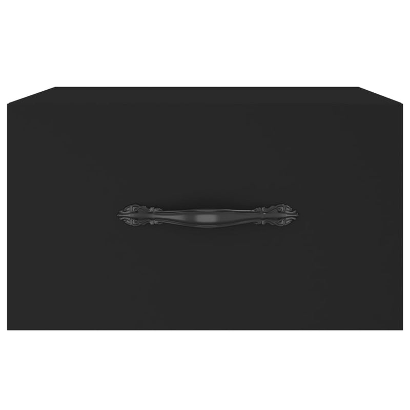Veggmontert nattbord svart 35x35x20 cm