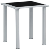 Hagebord svart og sølv 41x41x45 cm stål og glass