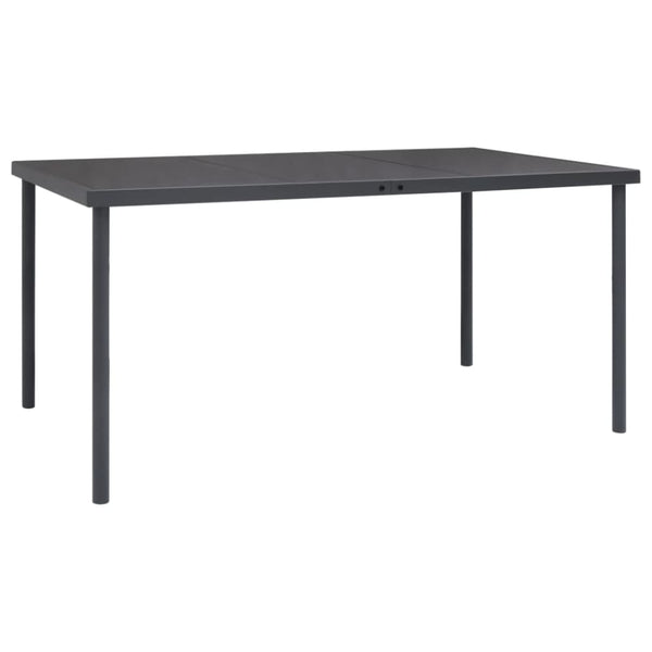 Utendørs spisebord antrasitt 150x90x74 cm stål