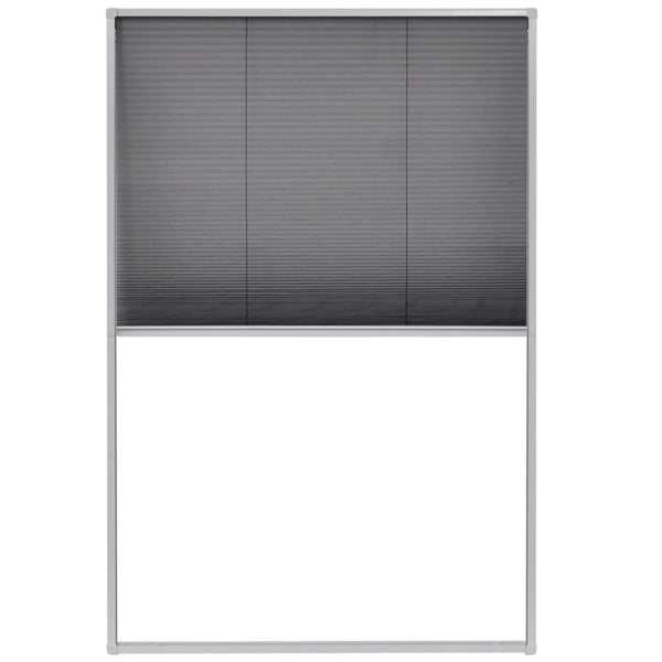Plissert insektskjerm for vindu aluminium 80x120 cm
