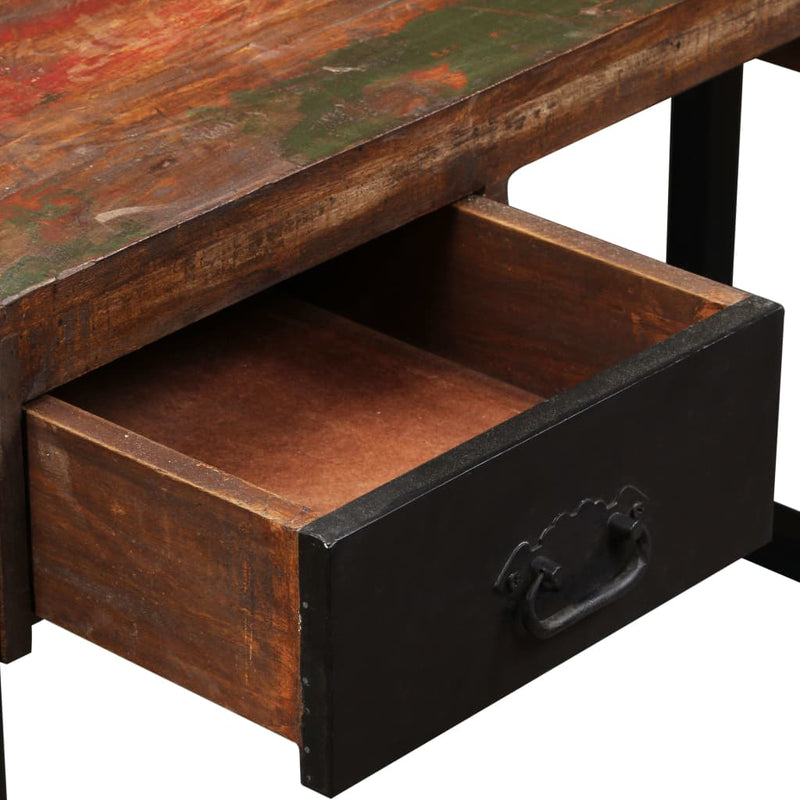 Skrivebord med 2 skuffer gjenvunnet heltre 120x50x76 cm