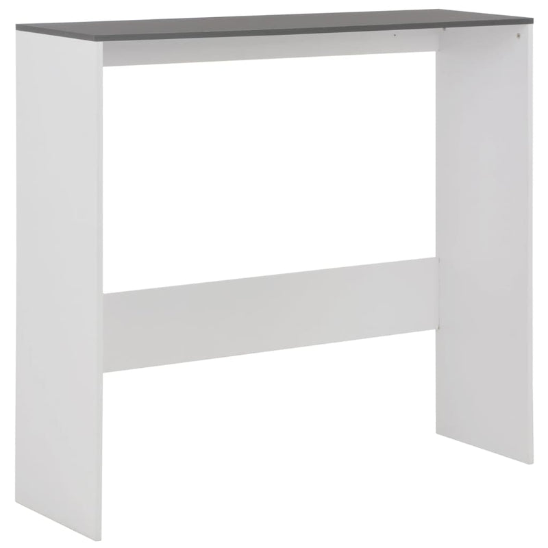 Barbord med 2 bordplater hvit og grå 130x40x120 cm