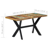 Spisebord 140x70x75 cm gjenvunnet heltre