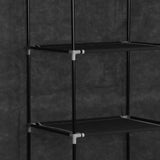 Garderobe med skap og stenger svart 150x45x175 cm stoff
