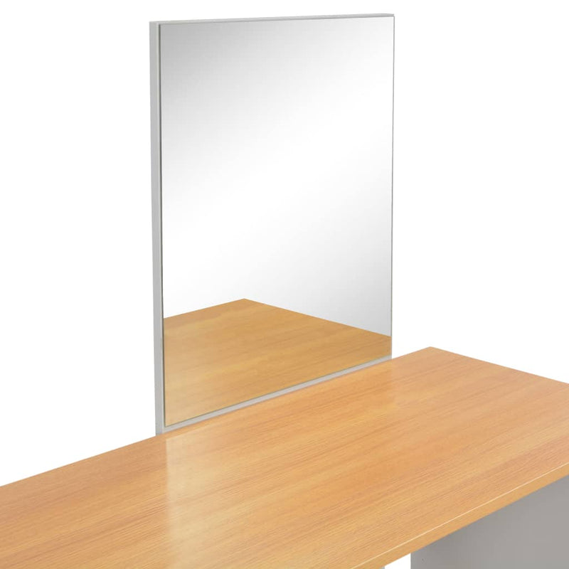 Sminkebord med speil og krakk grå 104x45x131 cm