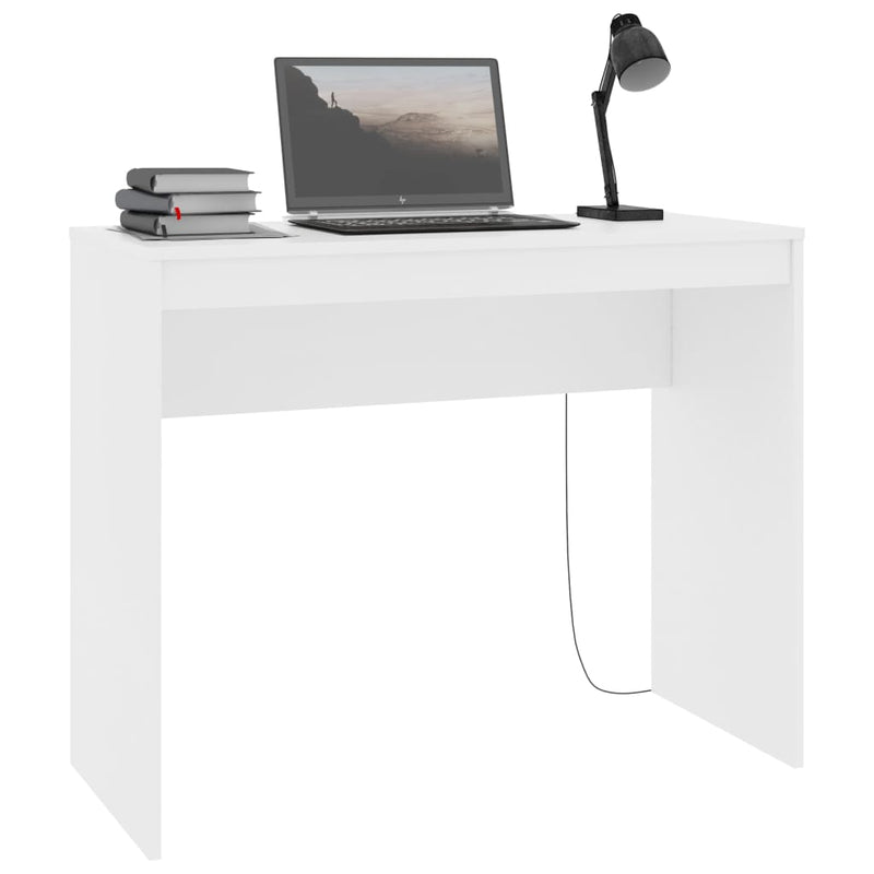 Skrivebord hvit 90x40x72 cm konstruert tre