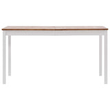 Spisebord hvit og brun 140x70x73 cm furu