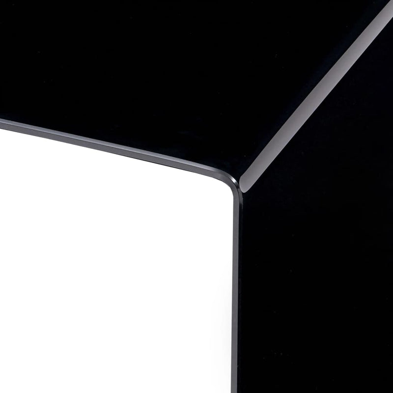 Salongbord svart 50x50x45 cm herdet glass
