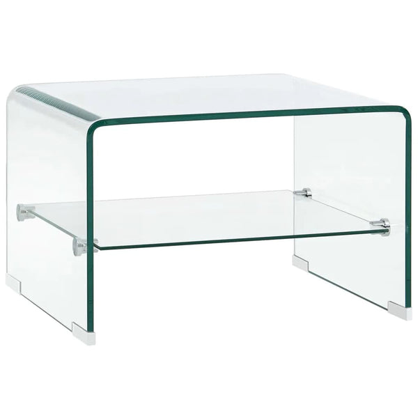 Salongbord klart 50x45x33 cm herdet glass