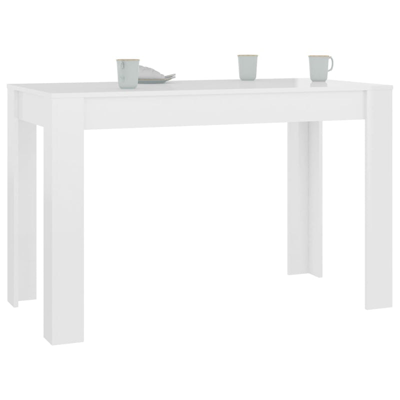 Spisebord høyglans hvit 120x60x76 cm sponplate
