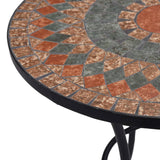 Mosaikkbistrobord oransje/grå 60 cm keramikk