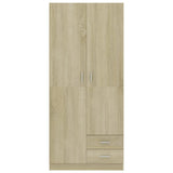 Garderobe sonoma eik 80x52x180 cm sponplate