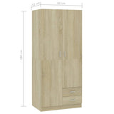 Garderobe sonoma eik 80x52x180 cm sponplate